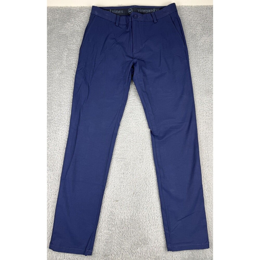 Vineyard Vines On-The-Go Pants Mens 30x32 Blue Stretch Performance Golf Preppy